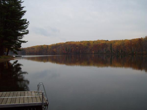 view of Manson Lake from the dock