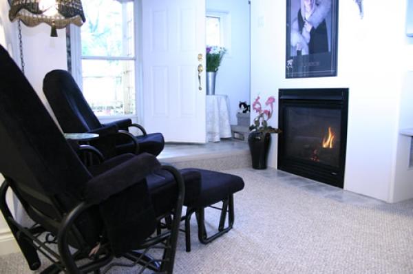 Living Room w/ TV and gas FP