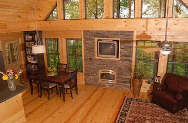 Living Space with TV and fireplace