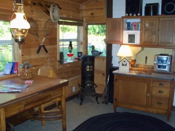 Sun Porch off back Deck. Great for playing cards 