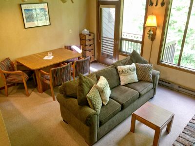 Open dining and living area