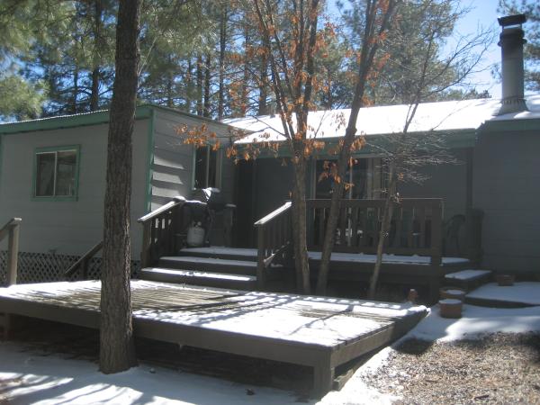Back Yard and Deck with spring snow