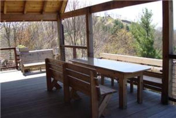 Deck with granite top  Table & Charcoal Grill
